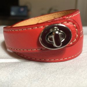coach leather double wrap turnlock bracelet
